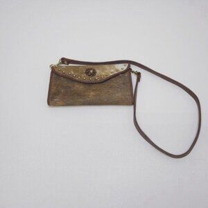 Saddle Barn Pony Hair Western Mini Clutch Country Cowgirl Shoulder Bag EUC
